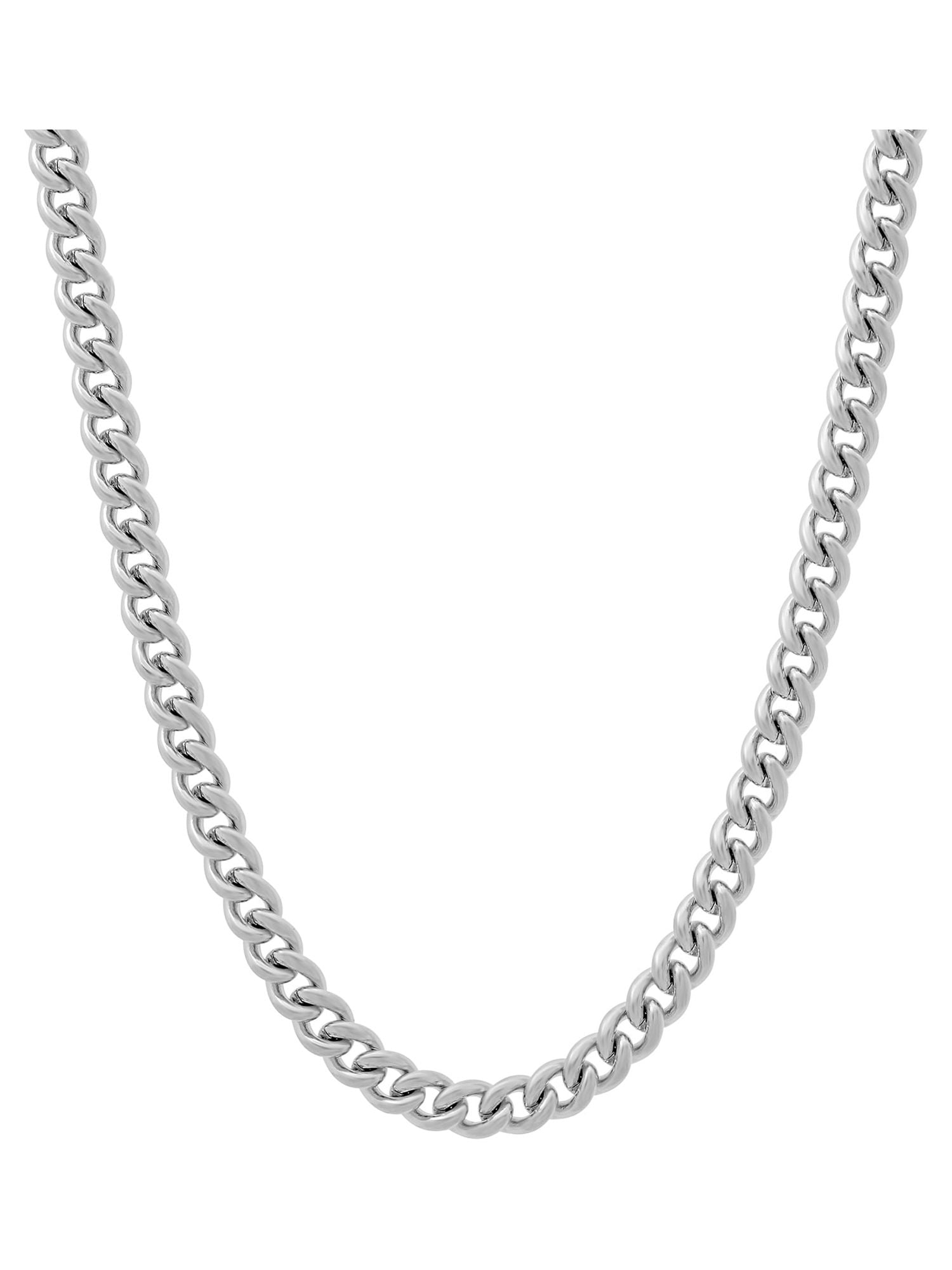 Mens Silver Tone Stainless Steel Curb Link Chain Necklace by Brilliance Fine Jewelry Walmart