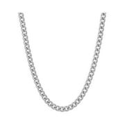 Mens Silver-Tone Stainless Steel Curb Link Chain Necklace by Brilliance Fine Jewelry