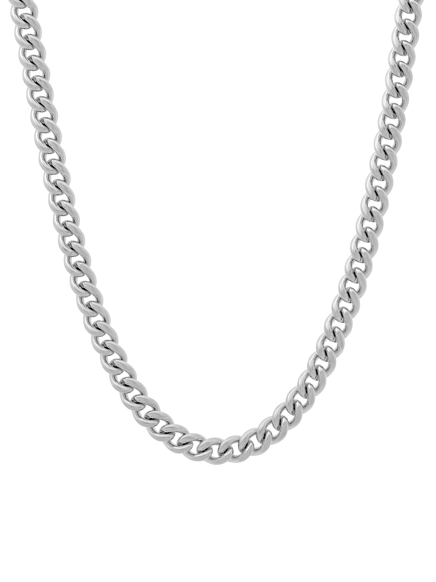 Mens SilverTone Stainless Steel Curb Link Chain Necklace