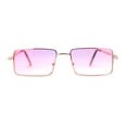 thumbnail image 1 of Mens Simple Classy Slim Rectangle Metal Rim Sunglasses Gold Pink, 1 of 4