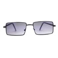 thumbnail image 1 of Mens Simple Classy Slim Rectangle Metal Rim Sunglasses Gunmetal Blue Black, 1 of 4
