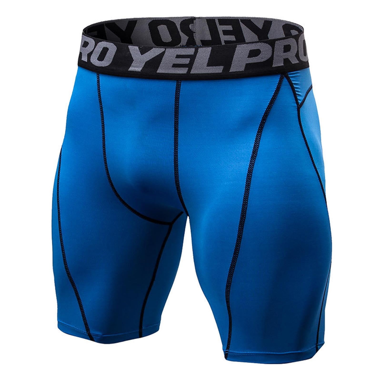 Mens Simple Solid Color Tight Fitness Running Training Sports Shorts Tight Breathable Stretch