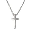 thumbnail image 1 of Mens Simple Stainless Steel Religious Cross Pendant Necklace 3mm Chain (20 Inch), 1 of 6
