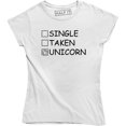 thumbnail image 1 of Mens Single Taken Unicorn Horse Graphic Sister Boyfriend Women's T-Shirt, 1 of 4
