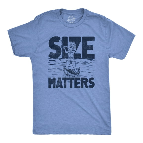 Mens Size Matters T Shirt Funny Fishing Lovers Huge Catch Joke Tee for Guys Graphic Tees