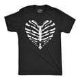 thumbnail image 1 of Mens Skeleton Ribcage Heart Funny T Shirt Spooky Novelty Tee for Men Graphic Tees, 1 of 9