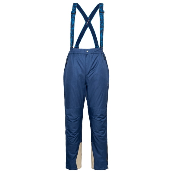 Mens Ski Bib Pants, Waterproof Windproof with Detachable Suspenders Blue Gray 2XL