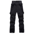 thumbnail image 1 of Mens Ski Pants Waterproof Warm Outdoor Bib Insulated Ripstop Veneer Cargo Hiking Pants Snow Pants Black L, 1 of 6
