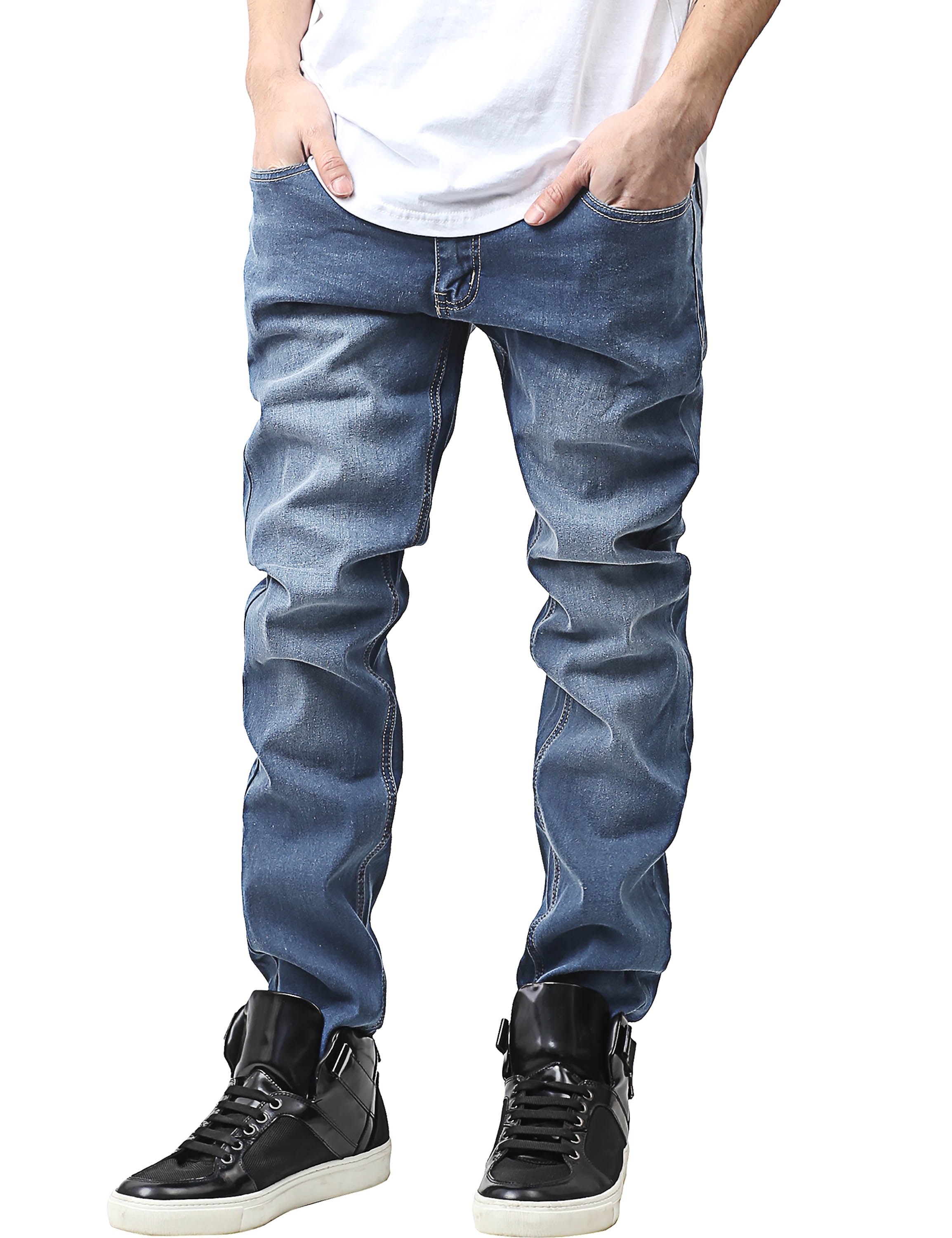 Mens Skinny Jeans Stretch Skinny Fit Slim Denim Pants - Walmart.com