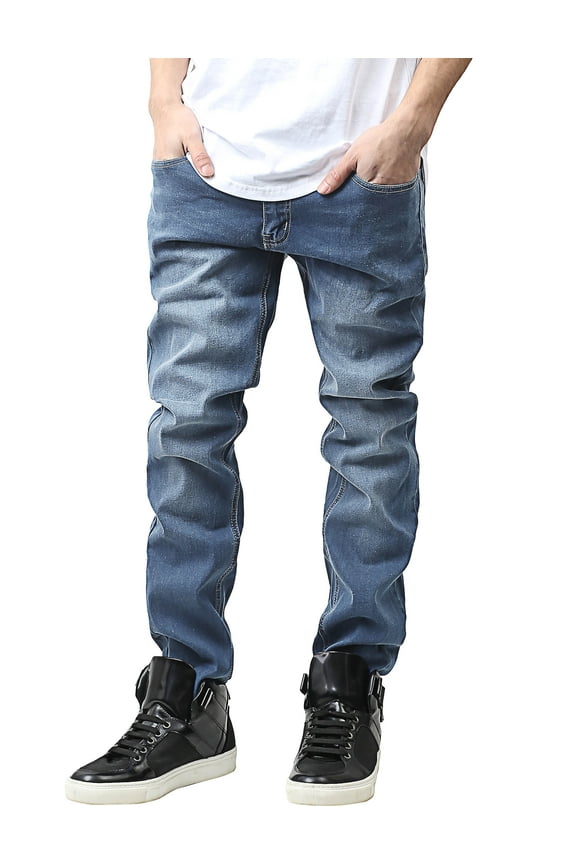 Mens Skinny Jeans Stretch Skinny Fit Slim Denim Pants