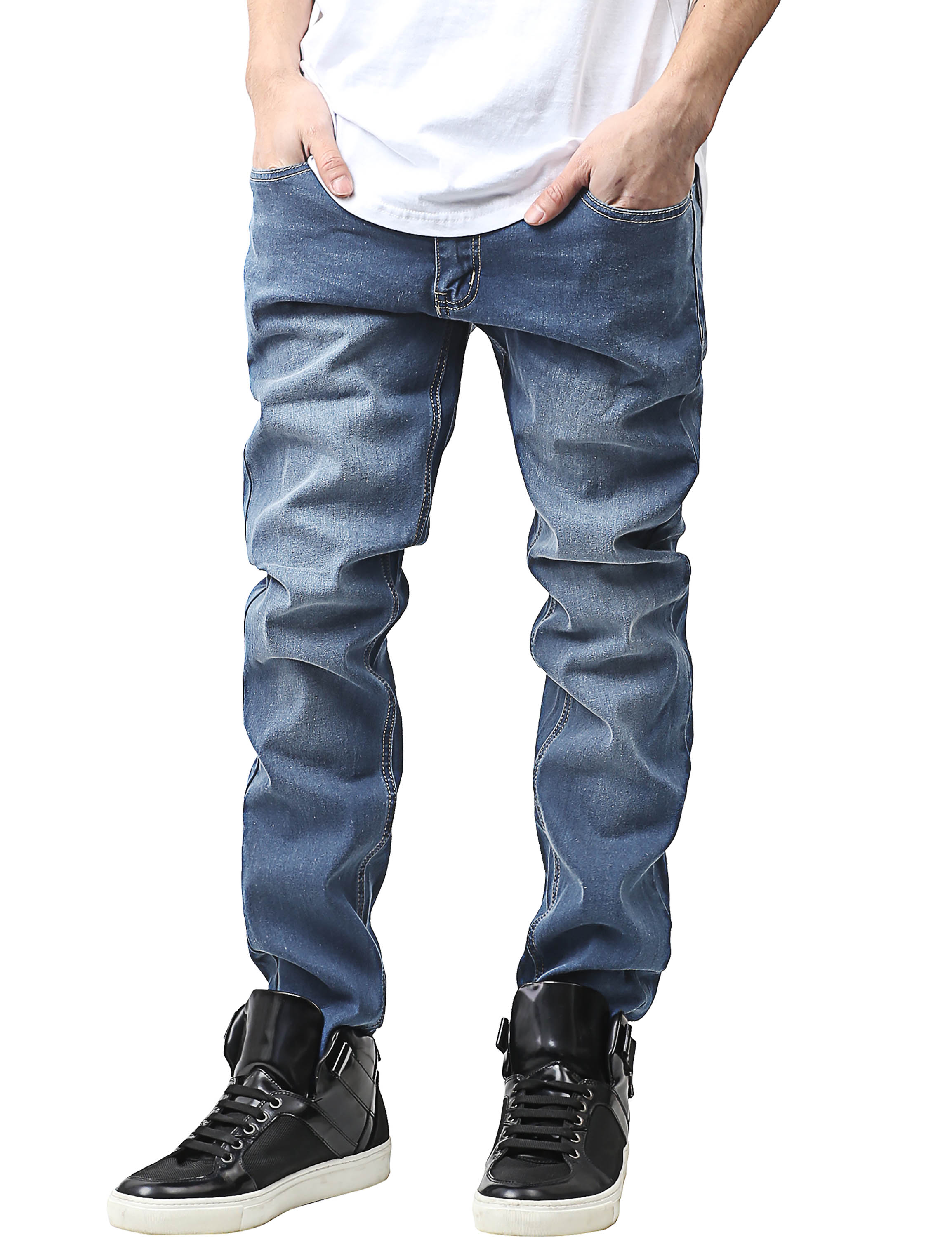 Mens Skinny Jeans Stretch Skinny Fit Slim Denim Pants - image 1 of 4