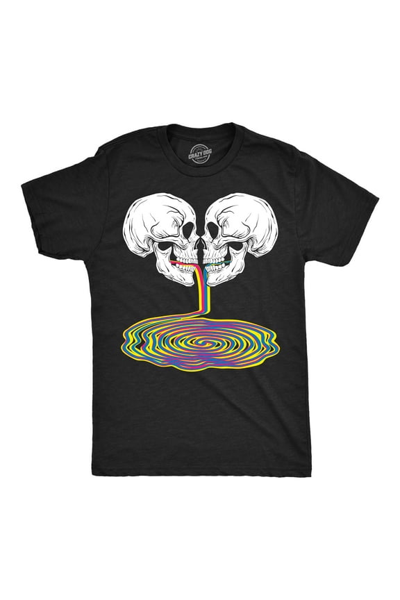 Mens Skull Rainbow Puddle Funny T Shirts Cool Graphic Tee for Men Graphic Tees