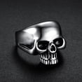 thumbnail image 1 of Mens Skull Ring Titanium Steel Punk Style Retro Fashion Jewelry For Men Durable High Quality Gift For Him Gift Idea, 1 of 7