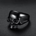 thumbnail image 1 of Mens Skull Ring Titanium Steel Punk Style Retro Fashion Jewelry For Men Durable High Quality Gift For Him Gift Idea, 1 of 7