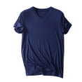 thumbnail image 1 of Mens Sleep Shirts Nightshirt for Sleeping Soft Comfy Sleepwear Men's Nightshirt Short Sleeve Pajamas Comfy Big & Tall V Neck Cooling Sleep Shirt, 1 of 3