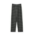 thumbnail image 1 of Mens Sleepwear Pajama Pants Big and Tall Casual Plaid Sleep Pants Loose Wide Leg Night Wear Bottoms Black, 5XL, 1 of 3