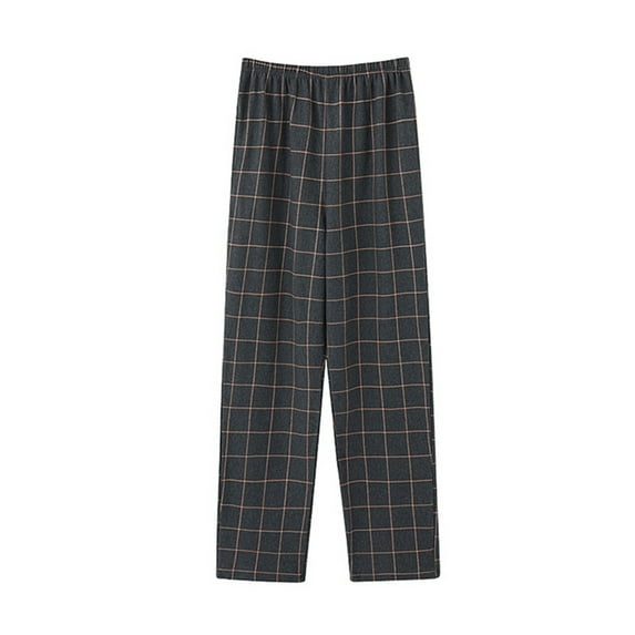 Mens Sleepwear Pajama Pants Big and Tall Casual Plaid Sleep Pants Loose Wide Leg Night Wear Bottoms Black, 5XL