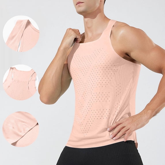 Mens Sleeveless A Shirts Crewneck Tank Tops Casual Lightweight Solid Color Pullover Slim Breathable Basic Gym Athletic Workout Running Vests