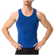 Mens Sleeveless Compression Shirt Athletic Workout Tank Tops Quick Dry Muscle Base Layer Undershirt Gym Running Tank Shirts