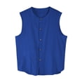 thumbnail image 1 of Mens Sleeveless Cotton Linen Shirts, Dressy Casual Button Down Tank Tops Loose Fit Crewneck Blouse Work Office Outfits, 1 of 4