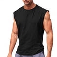 thumbnail image 1 of Mens Sleeveless Muscle Workout Tank Tops Solid Color Casual Crewneck T Shirts Gym Bodybuilding, 1 of 5