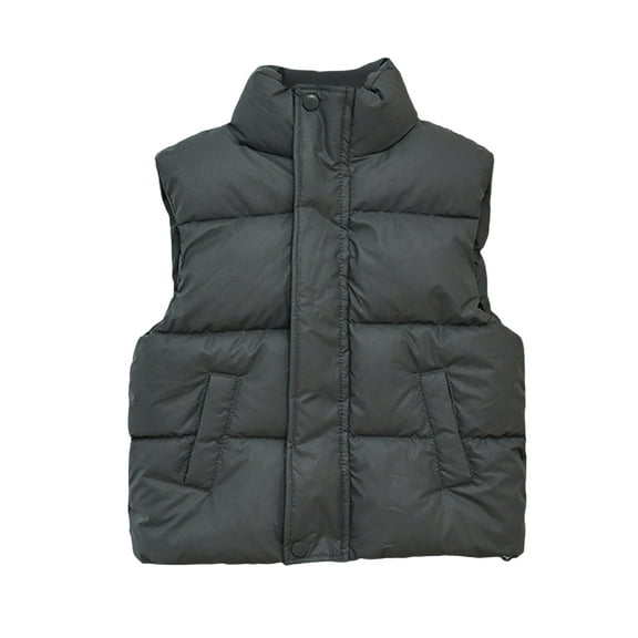 Mens Sleeveless Puffer Vest Lightweight Winter Outerwear Jacket with Stand Collar and Zipper Closure for Casual Daily Wear