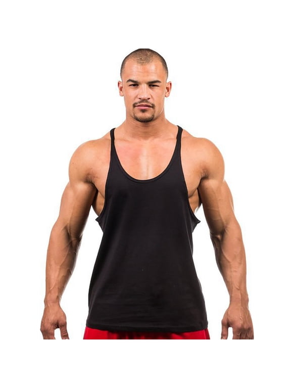 Mens Sleeveless Shirts,Men's Stringer Tank Tops Muscule Cut Bodybuilding Gym Vest Y-Back Workout Sleeveless T-Shirt