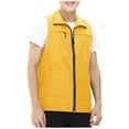 thumbnail image 1 of Mens Sleeveless Shirts,Mens Summer Vest Plain Convenient Workwear Outdoor Breathable Pockets Waistcoat Tank Top Zip Up Sleeveless Coats, 1 of 7