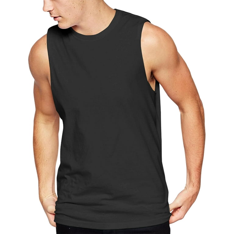 Plain black muscle tee cheap