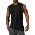 thumbnail image 1 of Mens Sleeveless T-Shirts Solid Crew Neck Pull-On Tank Tops Relaxed Fit Lightweight Moisture-wicking Athletic Running Gym Muscle Beach Tee Shirts, 1 of 7