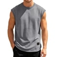 thumbnail image 1 of Mens Sleeveless Tank Tops Cut Off Muscle Gym T Shirts Grey XXXL, 1 of 4