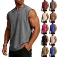 thumbnail image 1 of Mens Sleeveless Tank Tops Cut Off Muscle Gym T Shirts Running Beach Loose Fit Tees Black S, 1 of 5