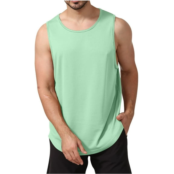 Mens Sleeveless Tank Tops Summer Causal Workout Muscle Gym Shirt Athletic Bodybuilding Loose Fit T Shirts