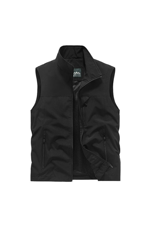 Mens Sleeveless Vest Lightweight Outdoor Vests Photo Fishing Cargo Vest with Pockets Work Jacket for Travel Hiking Running