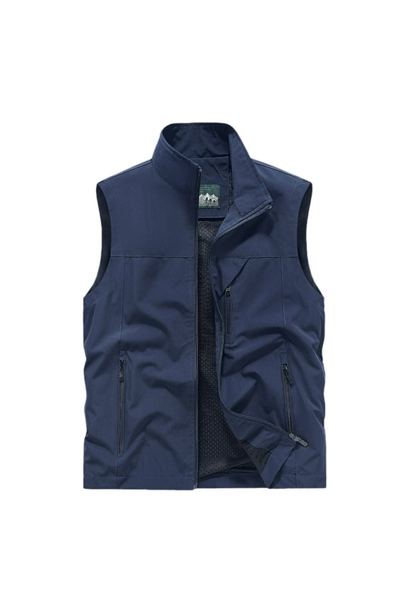 Mens Sleeveless Vest Lightweight Outdoor Vests Photo Fishing Cargo Vest with Pockets Work Jacket for Travel Hiking Running