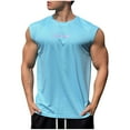 thumbnail image 1 of Mens Sleeveless Workout Muscle Tank Tops Quick Dry Mesh Athletic Bodybuilding Fitness Shirts Crew Neck Wide Armhole Training Weightlifting Base Layer Tees, 1 of 4