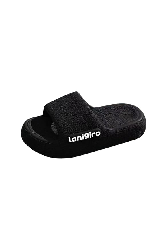 Mens Slide Sandals EVA Foam Slides Water-Resistant Chunky Sole Comfort House Pool Slides for Men Black,Size 10-10.5