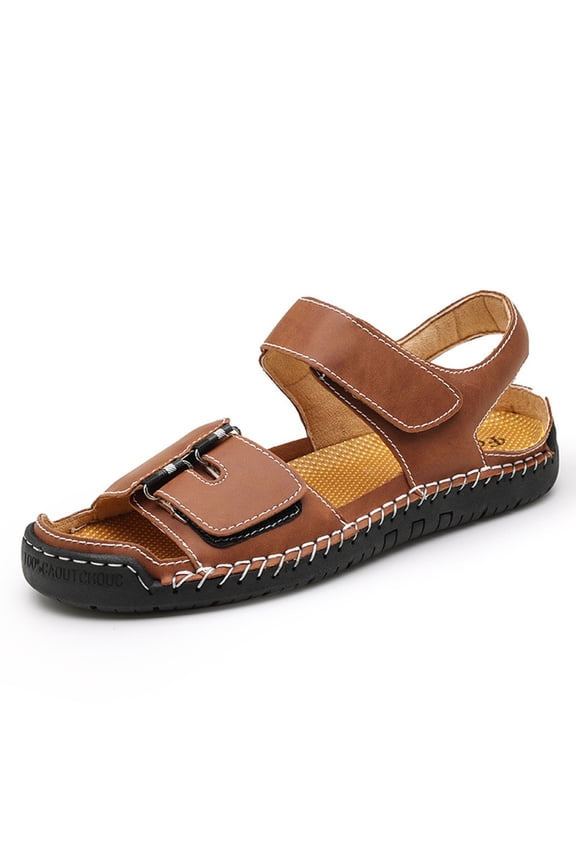 Mens Slides Cushion Sport Sandals Arch Support Adjustable Hollow Open Toe Summer Slippers Slip on Outdoor Beach Water Shoes Brown Women Sandal