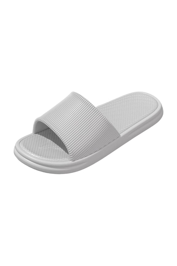 Mens Slides for House, Pool & Beach, Lightweight Cushioned EVA Slippers, Quick-Dry Water-Resistant Comfort Slide Sandals for Men in Gray,Size 44