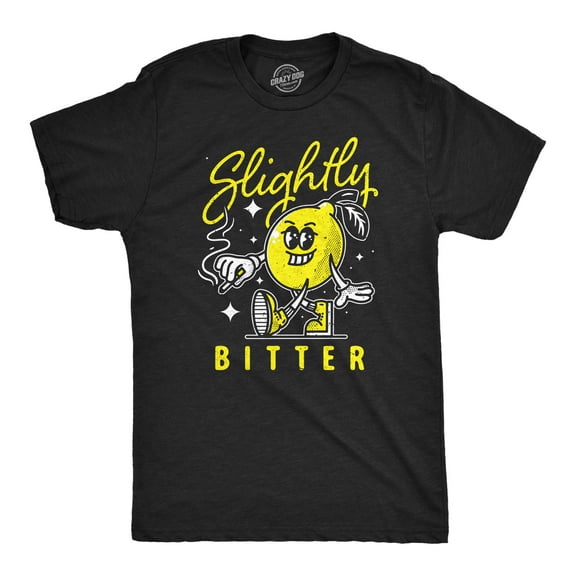 Mens Slightly Bitter T Shirt Funny Bad Lemon Naughty Fruit Joke Tee for Guys Graphic Tees
