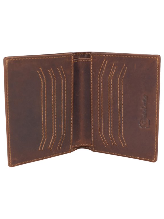 Mens Slim Bifold Vintage Leather Wallet RFID Blocking Vertical Credit Card Slots Holder Wallets for Men