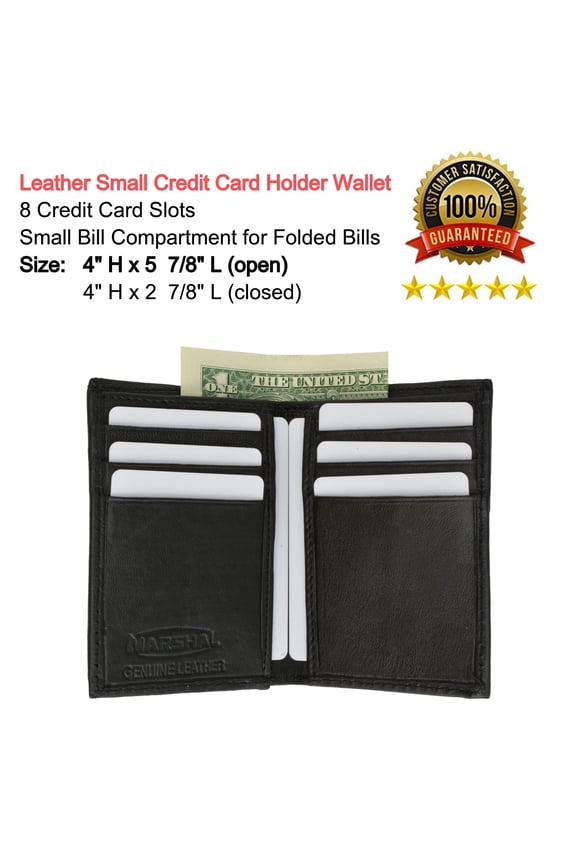 Mens Slim Bifold Wallet Genuine Leather Front Pocket Multi Card Holder Black