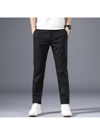 Mens Slim FIT Stretch Chino Trousers Casual Flat Front Flex Classic Full  Pants