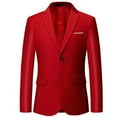 thumbnail image 1 of Mens Slim Fit Blazer Jacket Two-Button Notched Lapel Casual Suit Jacket, 1 of 4