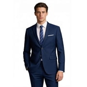 Mens Slim Fit Blazer Jacket Two-Button Notched Lapel Casual Suit Jacket