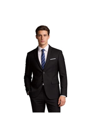 Mens Slim Fit Blazer Jacket Two-Button Notched Lapel Casual Suit Jacket