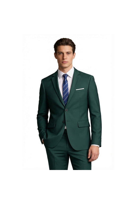 Mens Slim Fit Blazer Jacket Two-Button Notched Lapel Casual Suit Jacket