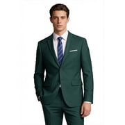 Mens Slim Fit Blazer Jacket Two-Button Notched Lapel Casual Suit Jacket