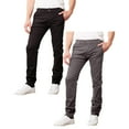 thumbnail image 1 of Mens Slim Fit Cotton Stretch Chino Pants 2 Packs, 1 of 5