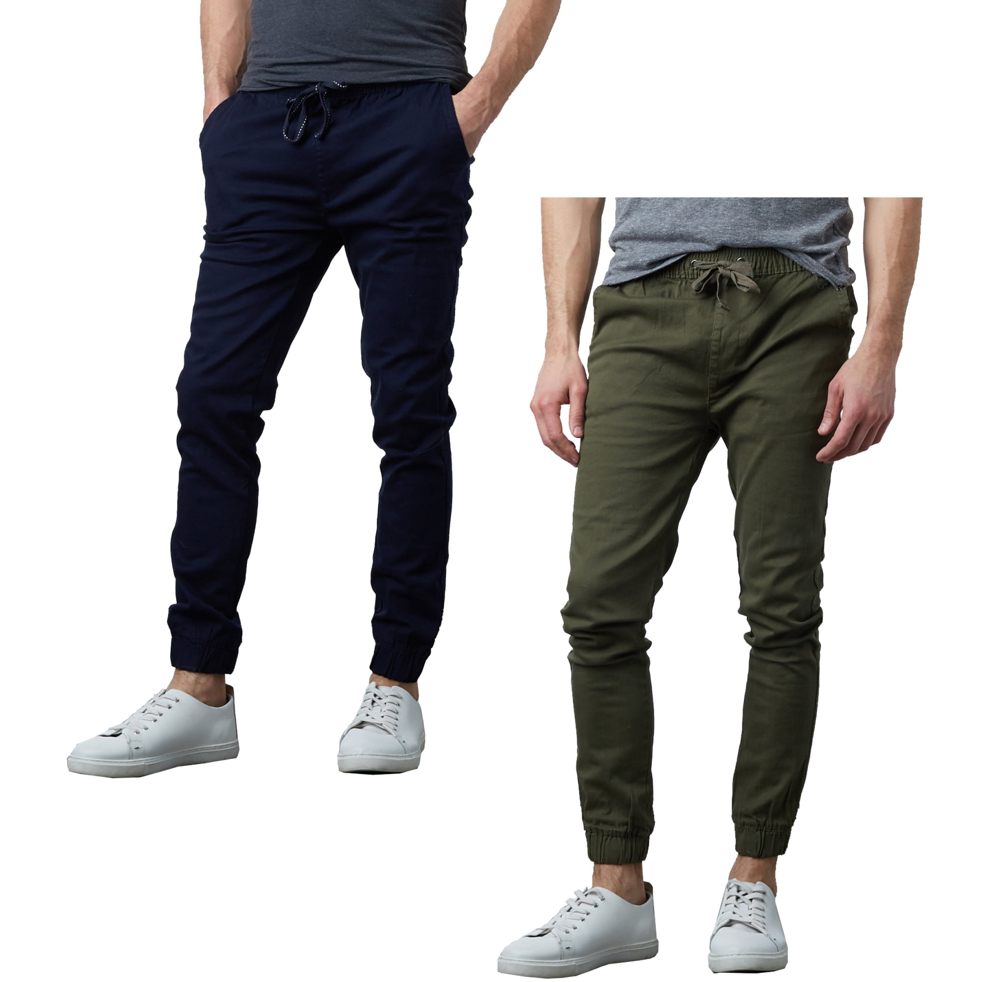 Mens SlimFit Cotton Twill Jogger Pants (2Pack)